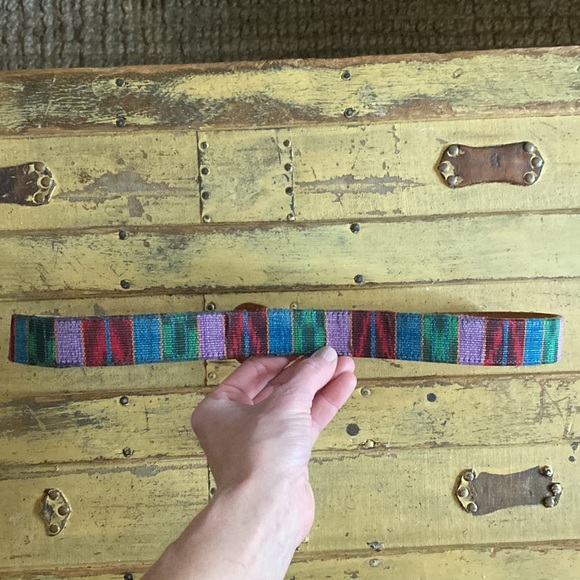 VINTAGE BELT BOHO PATCHWORK WESTERN LEATHER BELT SOUTHWEST STYLE UNISEX 36 main image 10